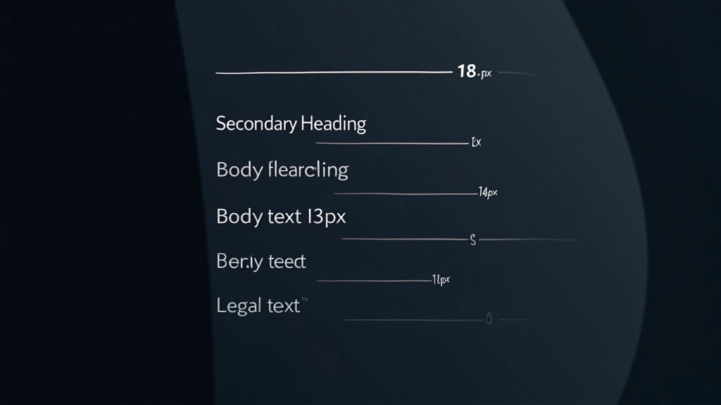 Detaillierte Darstellung von Schriftgrößen, Farbkontrasten und Abstandsverhältnissen in einem professionellen Footer-Layout