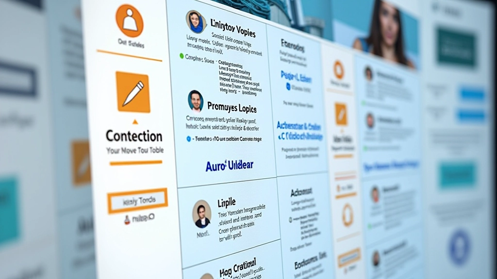 Mehrspaltiger Footer mit verschiedenen Inhaltsgruppen und Icons für jede Kategorie